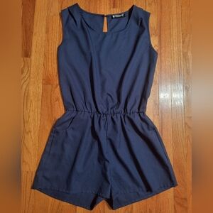 Allegra K Romper, Navy Blue, Women's Large